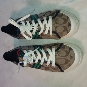 Coach Lace Sneakers Sz 10 Brown Blue Green BRAND NEW